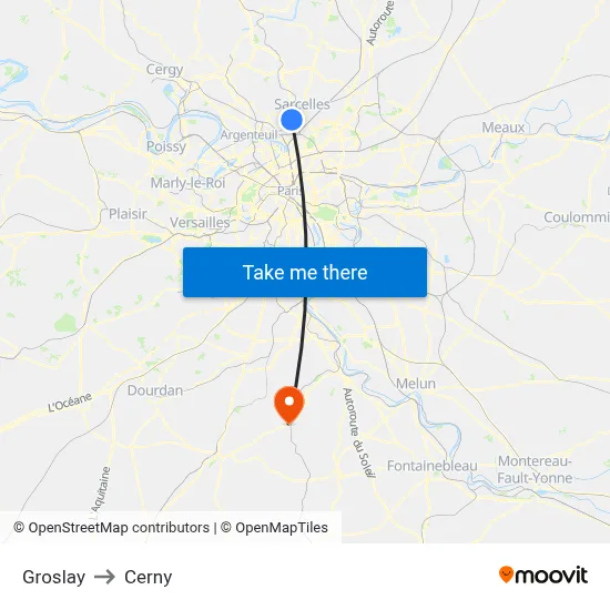 Groslay to Cerny map