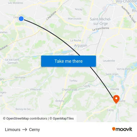 Limours to Cerny map