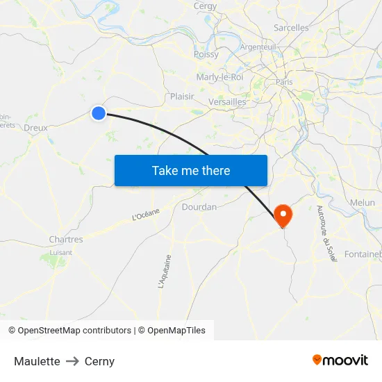 Maulette to Cerny map