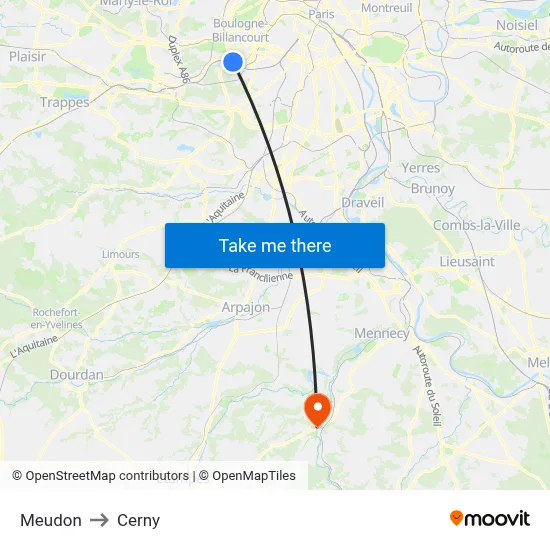 Meudon to Cerny map