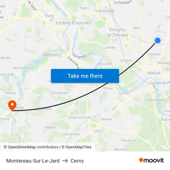 Montereau-Sur-Le-Jard to Cerny map