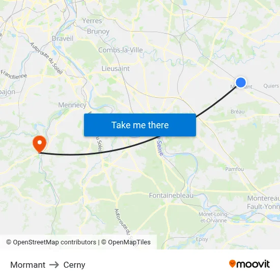 Mormant to Cerny map