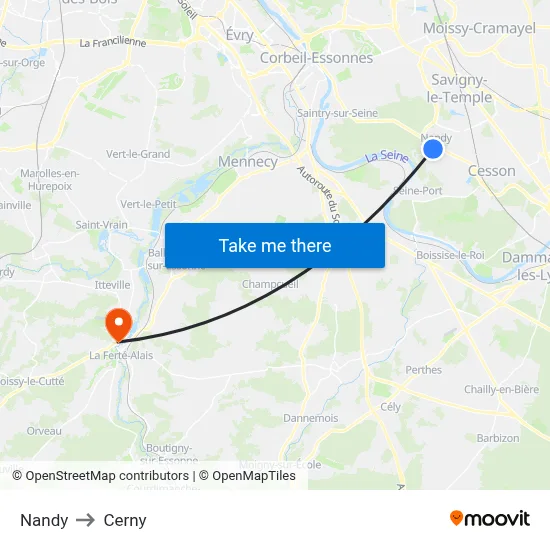 Nandy to Cerny map