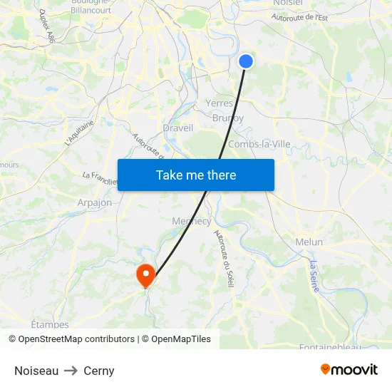 Noiseau to Cerny map