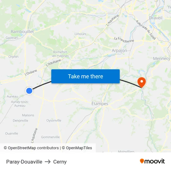Paray-Douaville to Cerny map