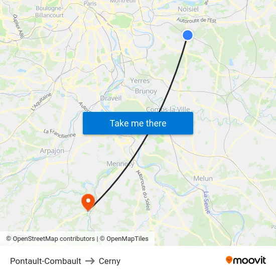 Pontault-Combault to Cerny map