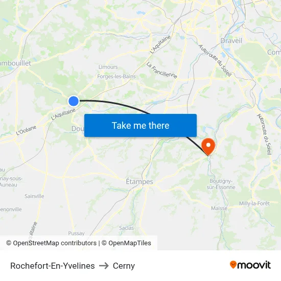Rochefort-En-Yvelines to Cerny map