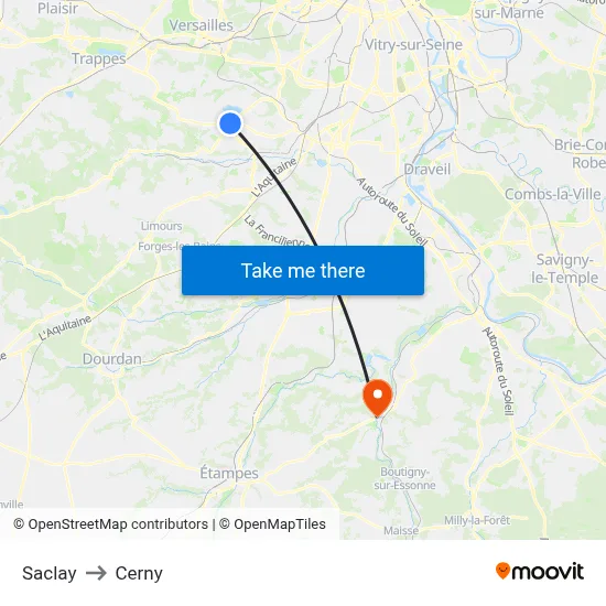 Saclay to Cerny map