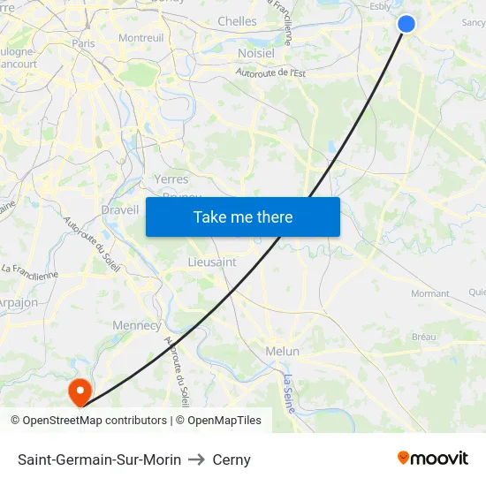 Saint-Germain-Sur-Morin to Cerny map