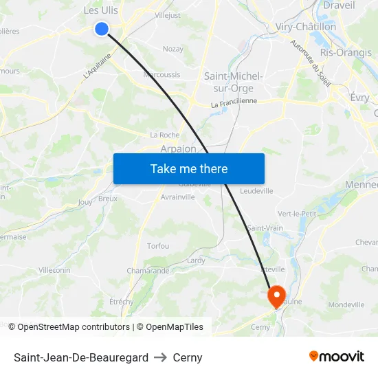 Saint-Jean-De-Beauregard to Cerny map