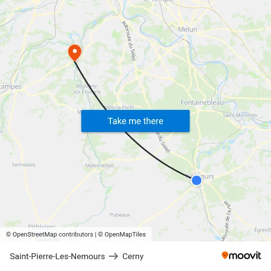 Saint-Pierre-Les-Nemours to Cerny map