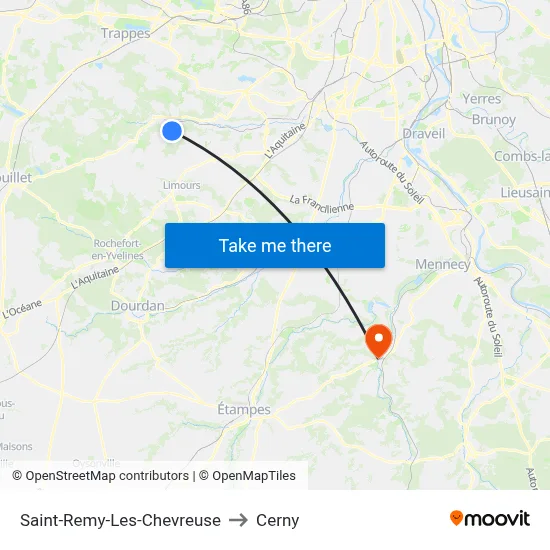 Saint-Remy-Les-Chevreuse to Cerny map