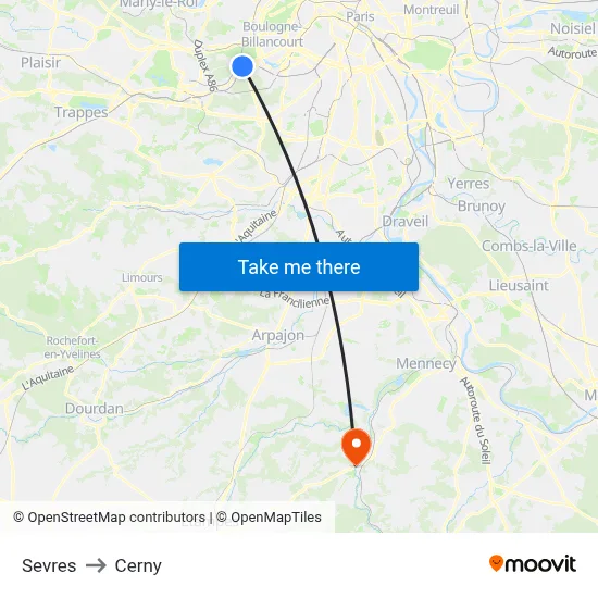Sevres to Cerny map
