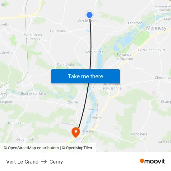 Vert-Le-Grand to Cerny map