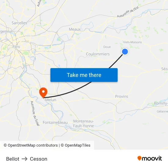 Bellot to Cesson map