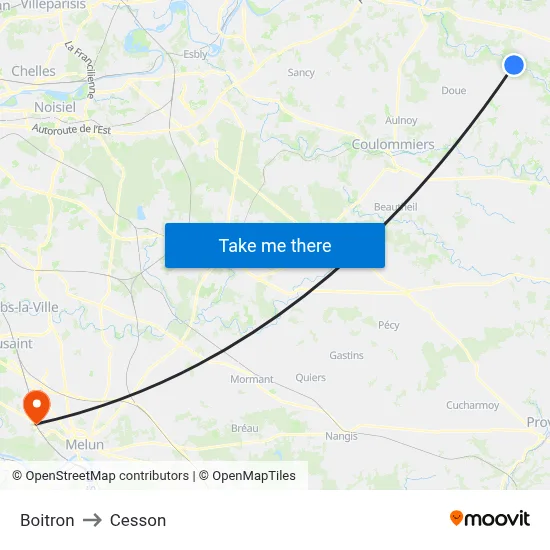 Boitron to Cesson map