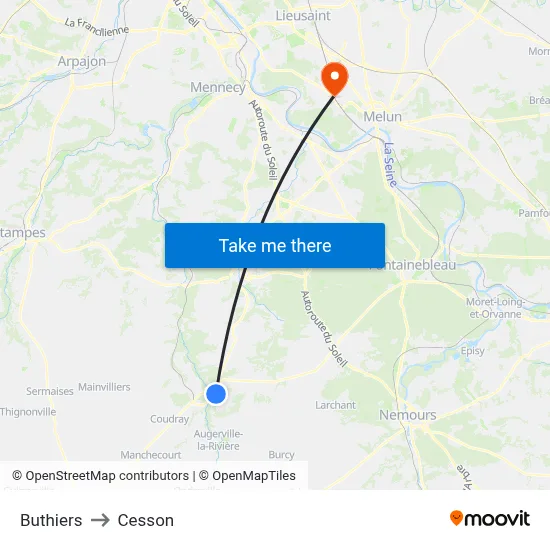 Buthiers to Cesson map
