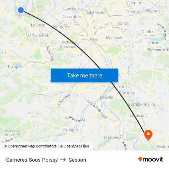 Carrieres-Sous-Poissy to Cesson map