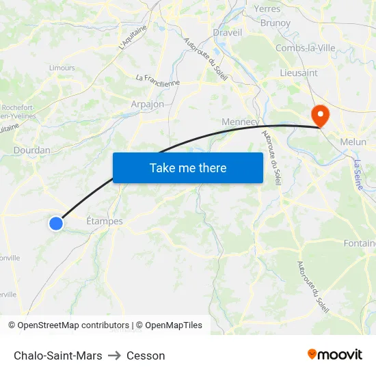 Chalo-Saint-Mars to Cesson map