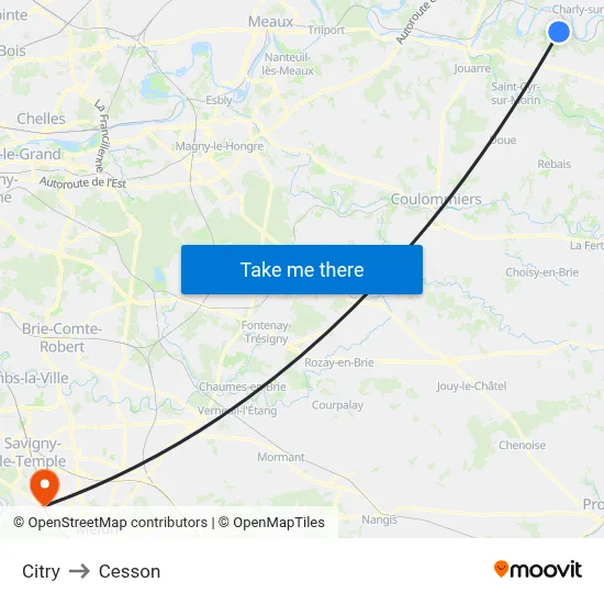 Citry to Cesson map