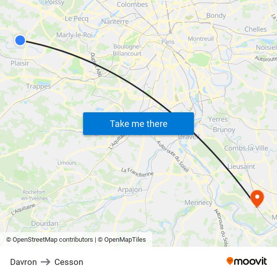 Davron to Cesson map