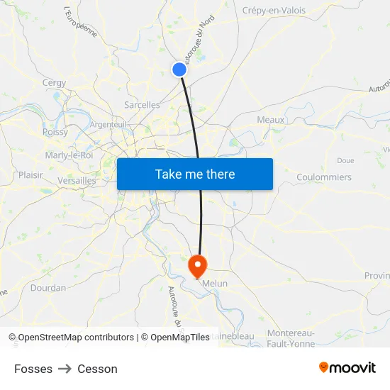 Fosses to Cesson map