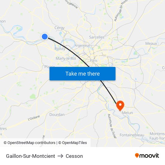 Gaillon-Sur-Montcient to Cesson map