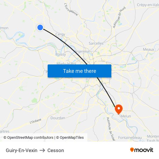 Guiry-En-Vexin to Cesson map