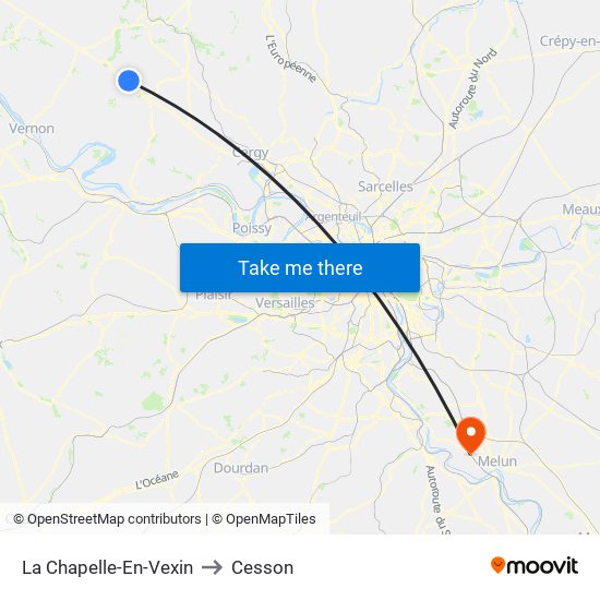 La Chapelle-En-Vexin to Cesson map
