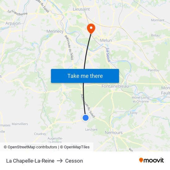 La Chapelle-La-Reine to Cesson map