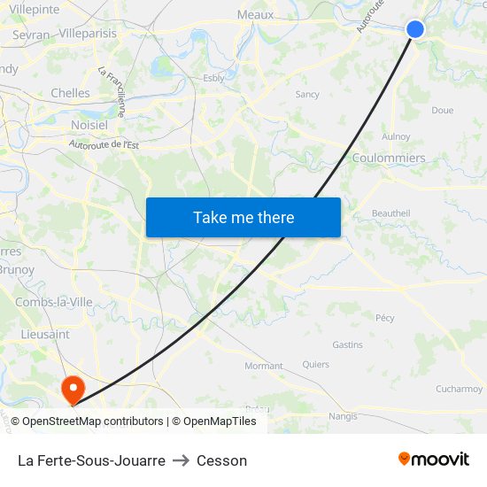 La Ferte-Sous-Jouarre to Cesson map