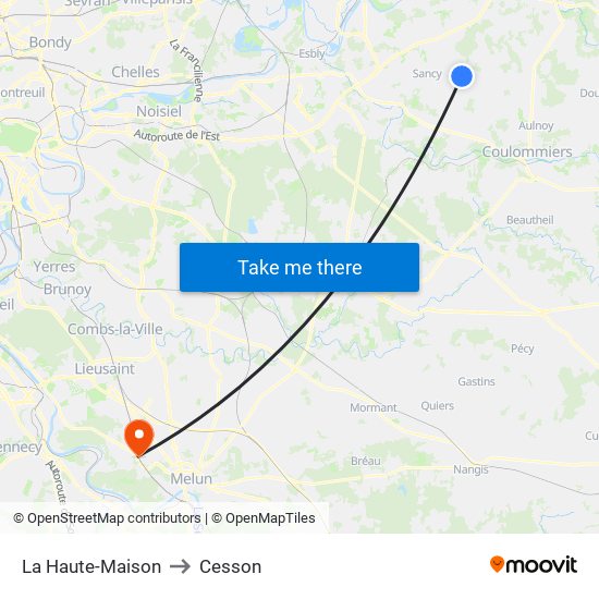 La Haute-Maison to Cesson map