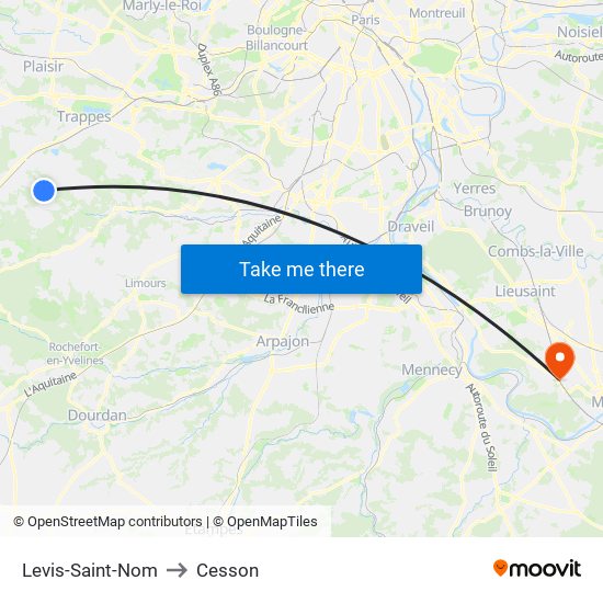 Levis-Saint-Nom to Cesson map