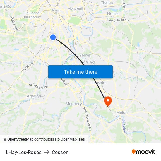 L'Hay-Les-Roses to Cesson map