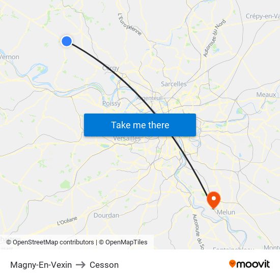 Magny-En-Vexin to Cesson map