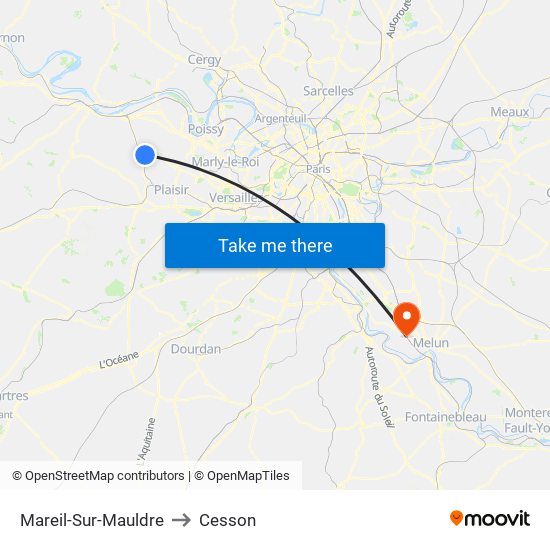 Mareil-Sur-Mauldre to Cesson map