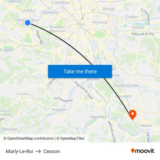 Marly-Le-Roi to Cesson map