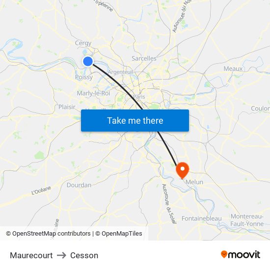 Maurecourt to Cesson map