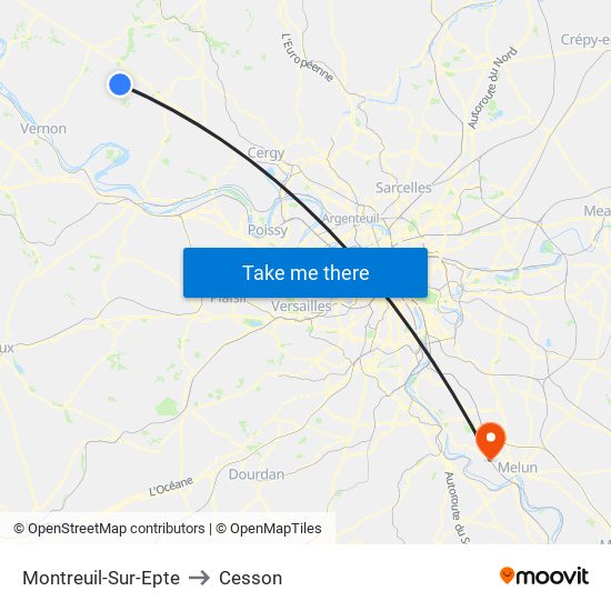 Montreuil-Sur-Epte to Cesson map