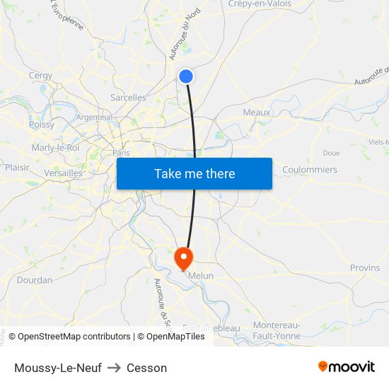 Moussy-Le-Neuf to Cesson map