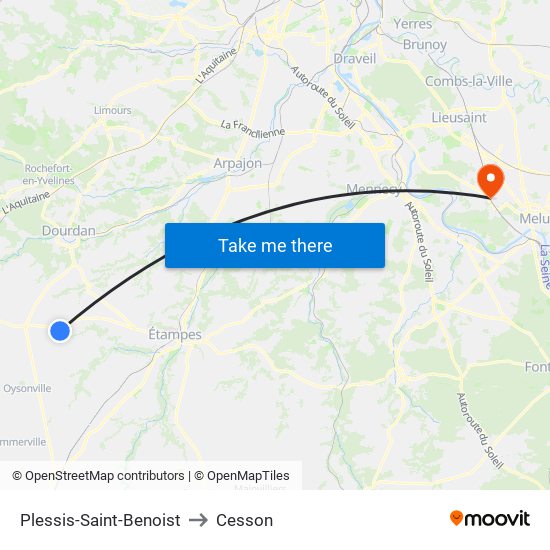Plessis-Saint-Benoist to Cesson map