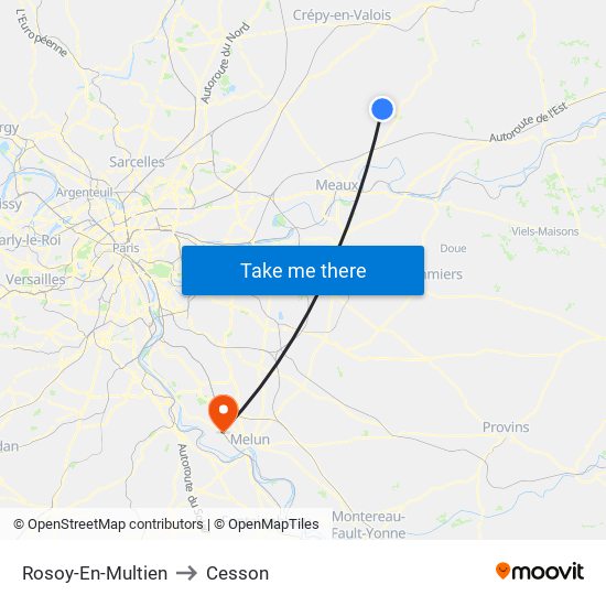 Rosoy-En-Multien to Cesson map