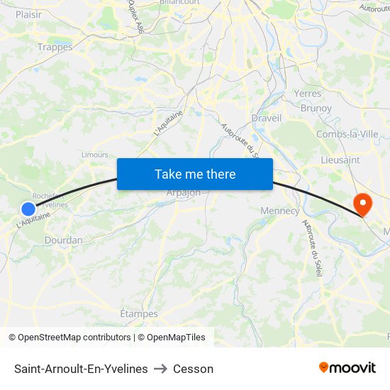 Saint-Arnoult-En-Yvelines to Cesson map