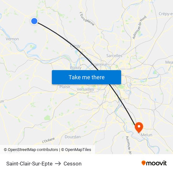 Saint-Clair-Sur-Epte to Cesson map