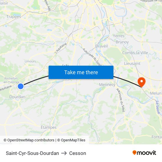 Saint-Cyr-Sous-Dourdan to Cesson map
