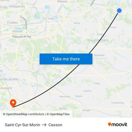 Saint-Cyr-Sur-Morin to Cesson map