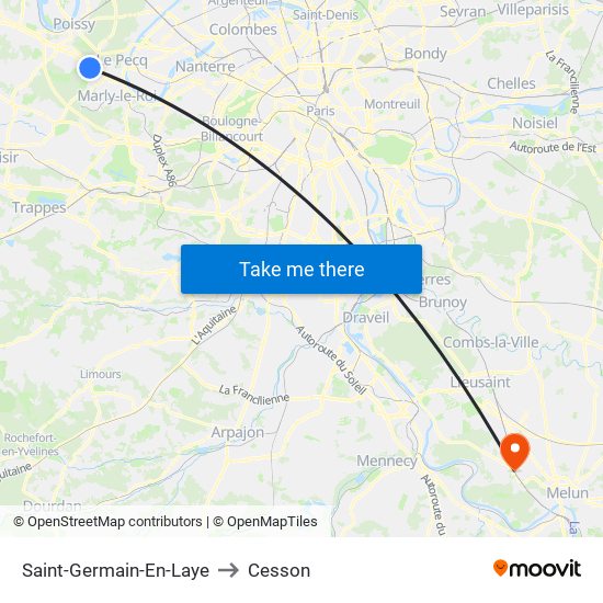Saint-Germain-En-Laye to Cesson map