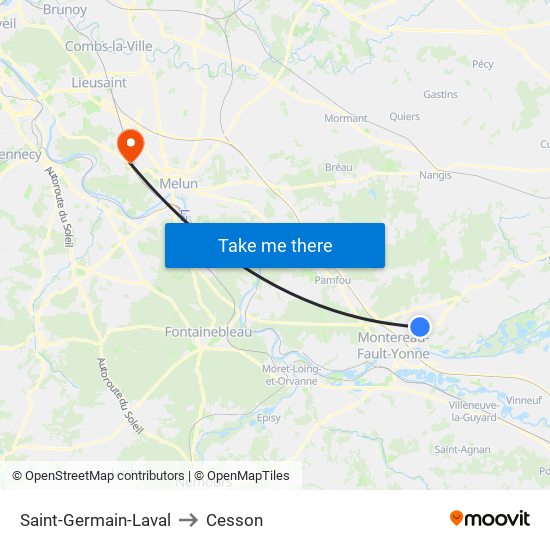 Saint-Germain-Laval to Cesson map