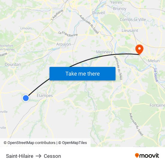 Saint-Hilaire to Cesson map