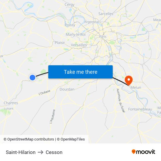 Saint-Hilarion to Cesson map